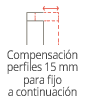 Compensacion perfiles 15mm para fijo a continuacion